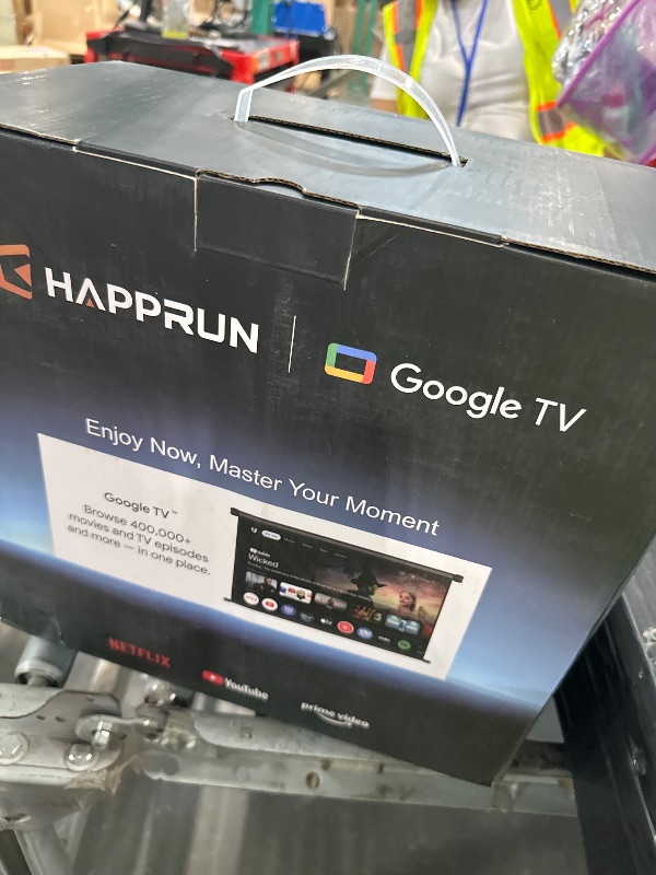 Photo 1 of HAPPRUN 3000 ANSI Lumens Outdoor Projector with Official Google TV