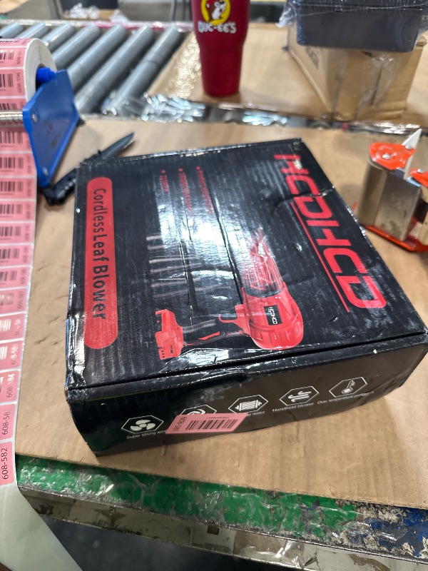 Photo 1 of ** MISSING BATTERY ** Cordless Leaf Blower Compatible with Milwaukee 18V Battery, 720 CFM 180 MPH Handheld Turbo Jet Blower with 4 Nozzles for Yard Care, Car Drying, Electric Blower (Tool Only)