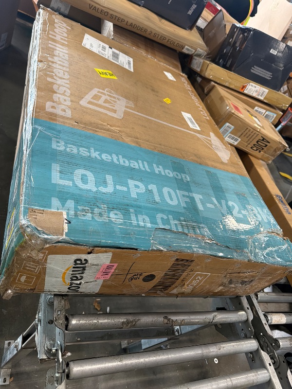 View 2 of ***SIMILAR ITEM*** ElfinAura Basketball Hoop, 48 Inch Shatterproof PC Backboard, 4.9-10FT Height Adjustable, Mobile Stand with Wheels