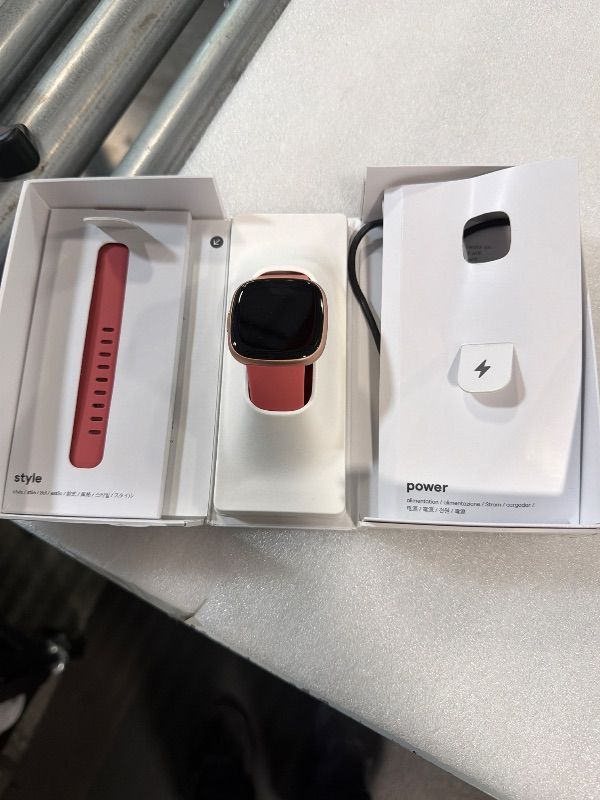 Photo 1 of Fitbit Versa 4 Fitness Smartwatch with Daily Readiness - 3-Month Google Health Premium Membership Included - GPS, 24/7 Heart Rate, 40+ Exercise Modes, Sleep Tracking - Pink Sand/Copper Rose