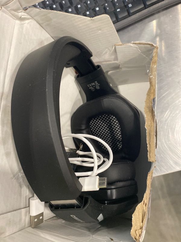 Photo 1 of *See Clerk Notes* Ozeino Wireless Gaming Headset with Flip Microphone, RGB Lighting Gaming Headphones for PS5, PS4, PC - 2.4GHz USB & Type C Transmitter