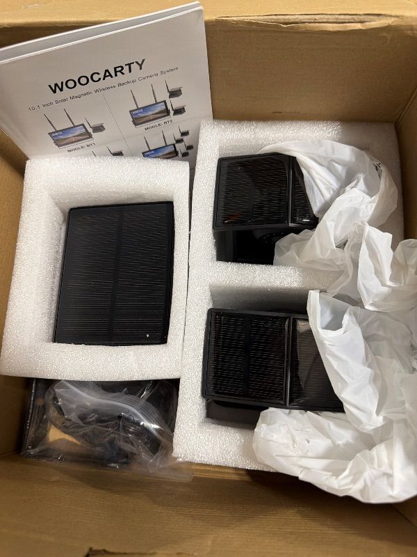 View 4 of [SeeNotes] WOOCARTY 3 Solar Magnetic Wireless Trailer Camera System, 10.1" IPS DVR Screen + Solar Powered Night Vision Rear Camera, 100% No Wiring Waterproof Backup Camera System for RV Truck Trailer Hitch, BT3