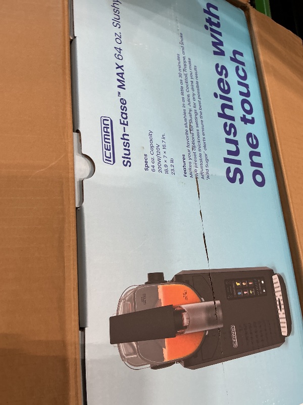 Photo 1 of [NON FUNCTIONAL] Iceman by Chefman Slush-Ease MAX 90oz Slushie Machine, 64oz Liquid Capacity Frozen Drink Maker & Slushy Machine with 5 Presets and LED Display, Perfect for Frozen Margaritas, Frappes, Smoothies