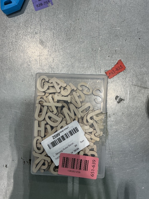 Photo 1 of 124 Pcs Wooden Alphabet Letters and Numbers, 0.6 Inch
