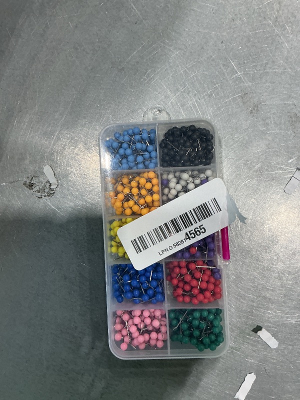 Photo 1 of 1000 Pcs Multi-Color Push Pins, Map Pins for Travel Map, 1/8" Map Tacks