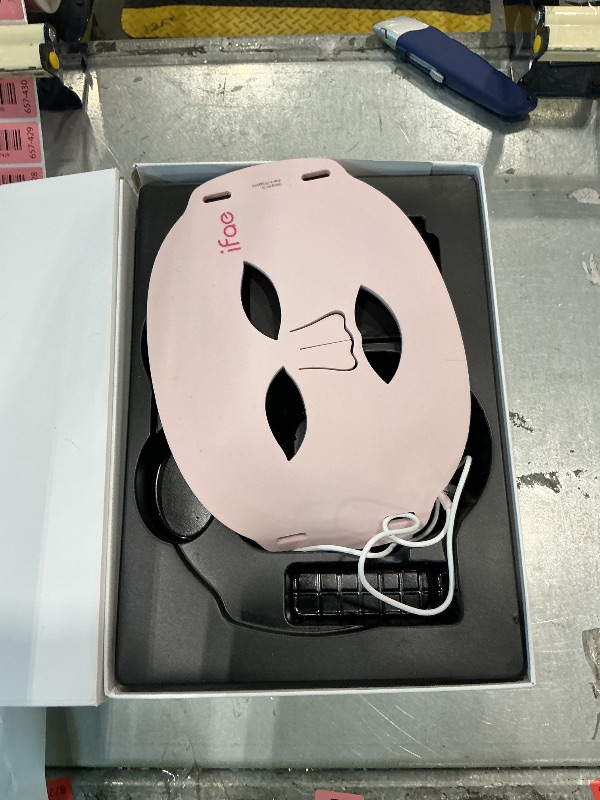 Photo 1 of **See Clerk Notes**IFAE Red Light Therapy for Face and Neck, Red Light Therapy Mask with 850nm Infrared (NIR) Portable Led Face Mask with Eye Protection and Remote for True Anti-Wrinkles Skincare at Home Pink