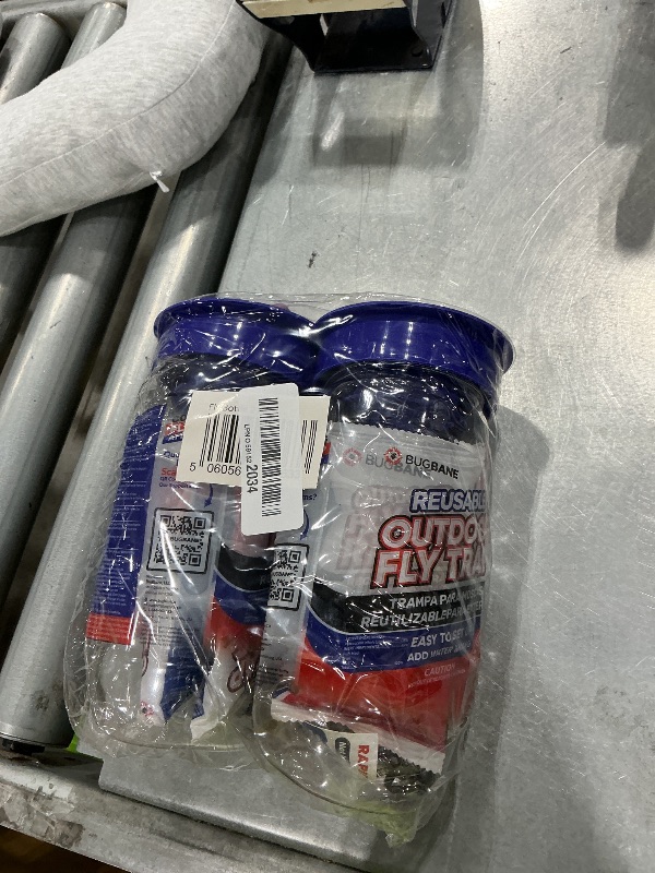 Photo 1 of 2 Fly Traps Outdoor Fly Trap for Patio with 4 Non-Toxic Dissolvable Bait Refills. Reusable Hanging Bug Catcher Killer for All Filth Flies for Outside Bug Control Yard Ranch. Hanging Chains Included.
