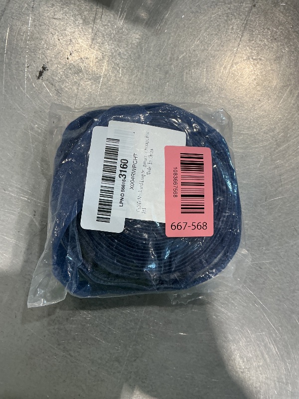 View 2 of 1" x16Ft Hook and Loop Straps with 25 Metal Buckles?Blue