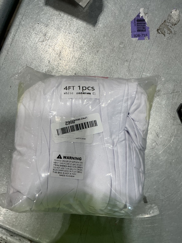 Photo 1 of 1 Pack White Stretch Table Skirt for 4ft Rectangular Tables (48"x24"x30"?