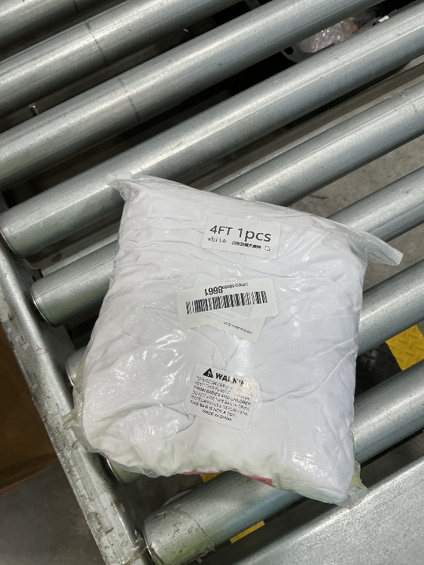 Photo 1 of 1 Pack White Stretch Table Skirt for 4ft Rectangular Tables (48"x24"x30"?
