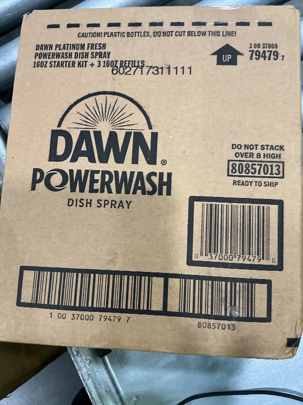 Photo 1 of [Only 1 refill inside] Dawn Powerwash Spray Starter Kit + 3 Refills, Dish Soap, Fresh Scent, 4x16 Fl Oz