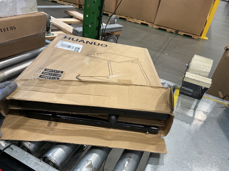 View 2 of [DAMAGED] [SOLD FOR PARTS] HUANUO Adjustable TV Tray Table - Foldable TV Tray with 6 Height & 3 Tilt Angle Adjustments, TV Dinner Tray with Cup Holder for Couch, Bed, Sofa and Chair (Black)