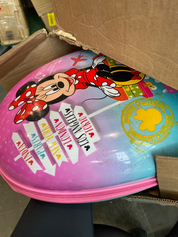 View 3 of [See notes] Bioworld Minnie Mouse Classic Pink Kids 2-Wheel ABS Suitcase for Travel