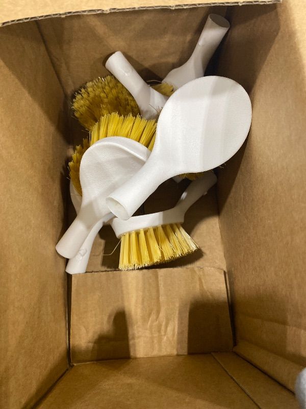 View 3 of **View Clerk Notes**12PCS Dish Brush with Built in Handle, Skillet Cleaner with Handle - Bamboo Dish Scrubber Brush for Pots, Pans, Sink, Kitchen Counter, Eco-Friendly Cleaning Tool Set, Natural Wood Handled