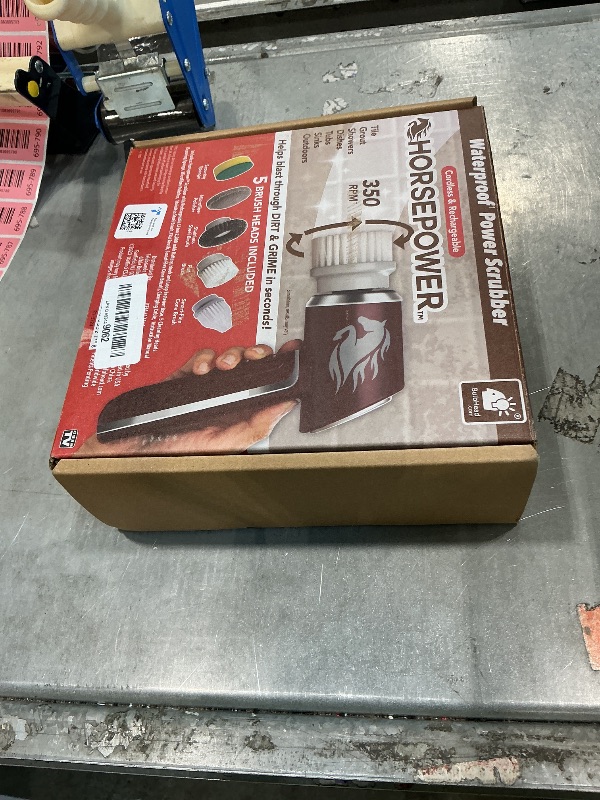 Photo 1 of **View Clerk Notes**Horsepower Electric Power Scrubber, Waterproof, 350 RPM, 5 Brush Heads