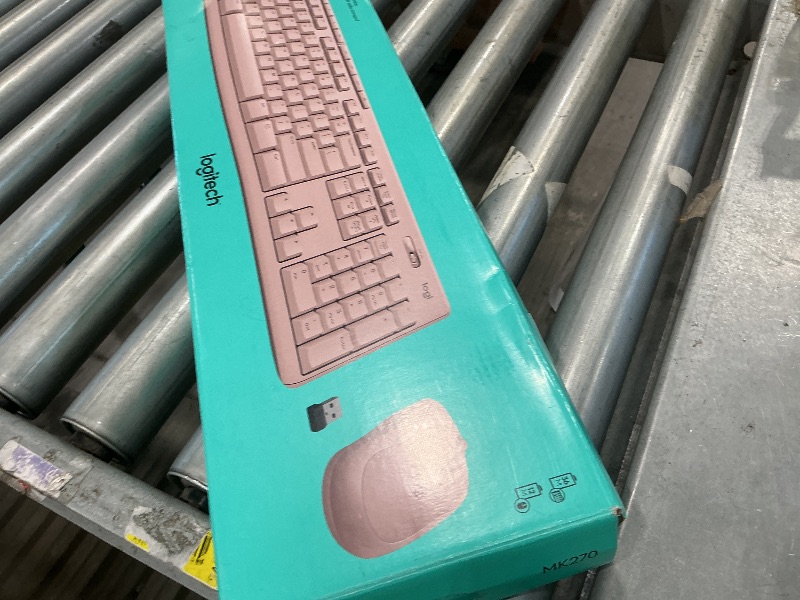 View 2 of [Missing mouse and receiver] Logitech MK270 Wireless Keyboard and Mouse Combo - Rose