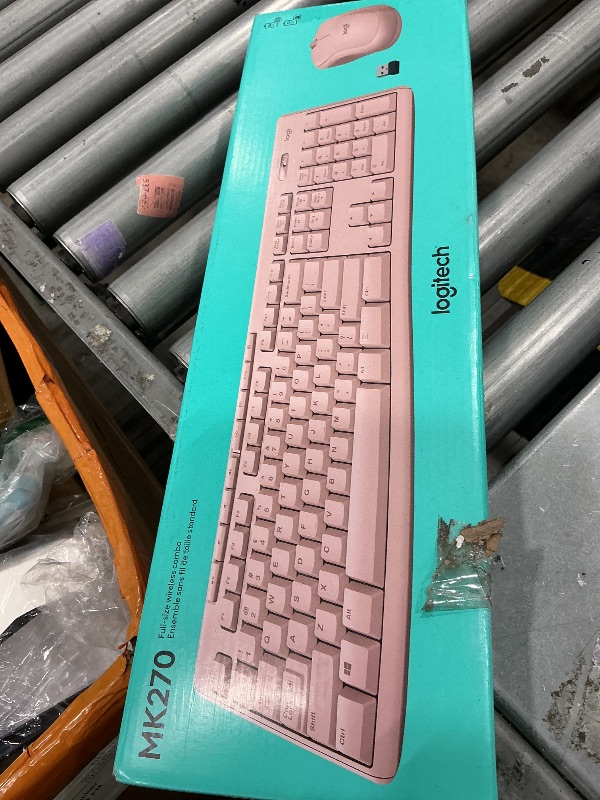 View 2 of [MISSING USB RECEIVER] Logitech MK270 Wireless Keyboard and Mouse Combo - Rose