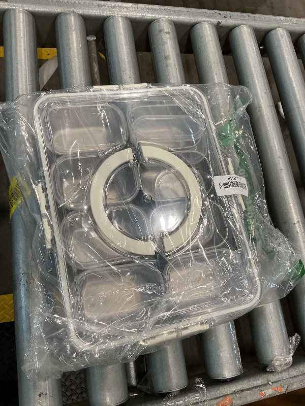 View 2 of [Lid is broken] Stainless Steel Snackle Box Container - 8 Compartment Divided Serving Tray