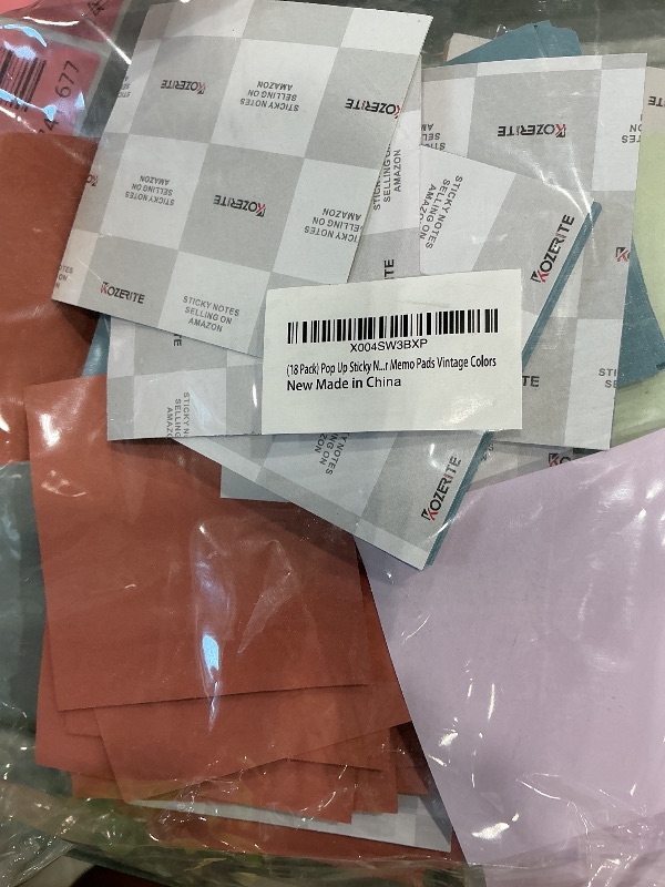 Photo 1 of (18 Pack) Pop Up Sticky Notes Refill, 3x3 Inch, Vintage Colors