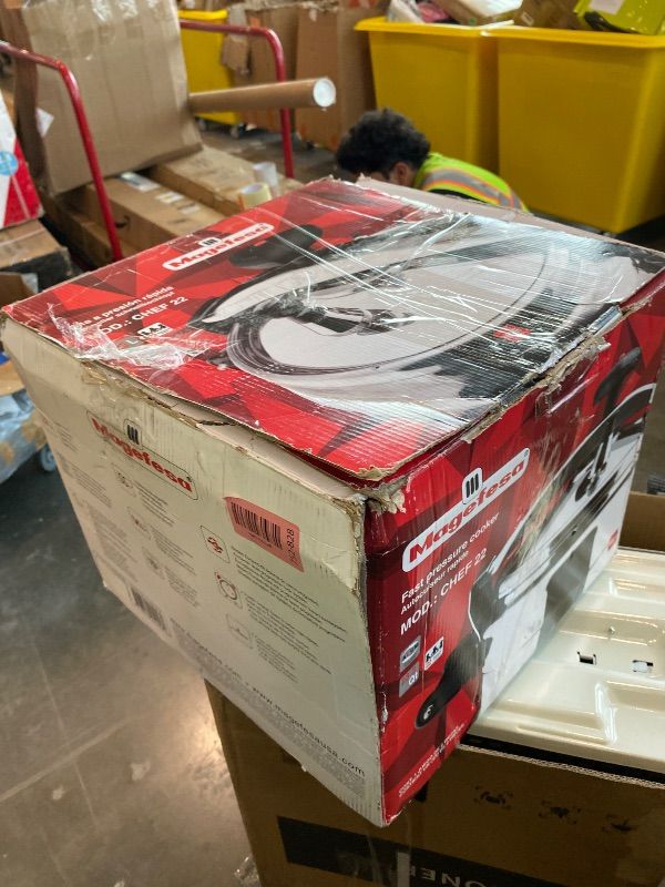 View 2 of [missing pieces and damaged] MAGEFESA Chef 23-Quart Aluminum Pressure Cooker – Stainless Steel Lid, Thermodiffusion Base, 3 Safety Systems, Fast & Even Cooking