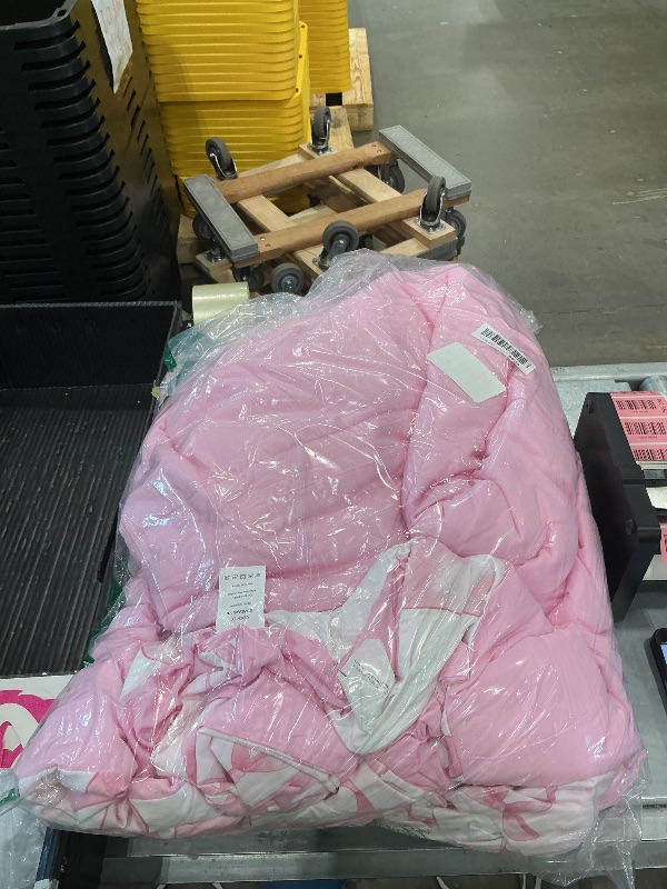 View 2 of [HEAVILY USED]Erosebridal Ribbon Pink Bow Queen Comforter Set