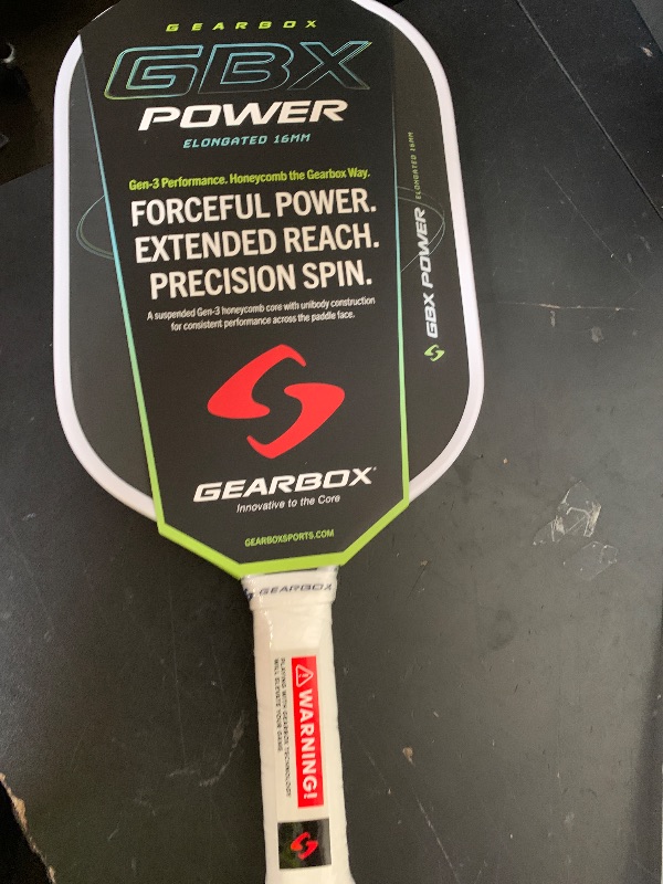 View 2 of Gearbox GBX Power Elongated Pickleball Paddle – Power & Spin Carbon Fiber Paddle, Extended Reach & Two-Handed Backhand Grip, USA Pickleball Approved