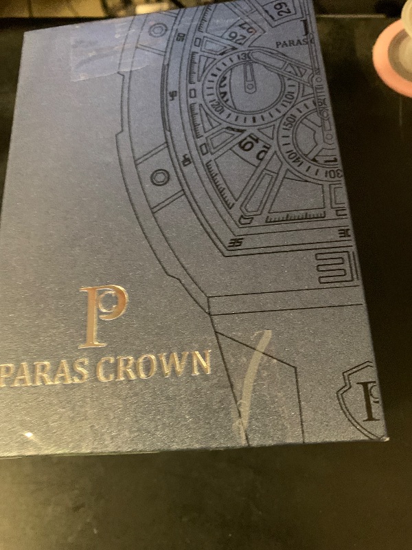 Photo 1 of Paras Crown Automatic Watches for Men Stainless Case Silicone Strap Analog 50M Waterproof Mechanical Watch Fashion Mens Watches Relojes De Hombre