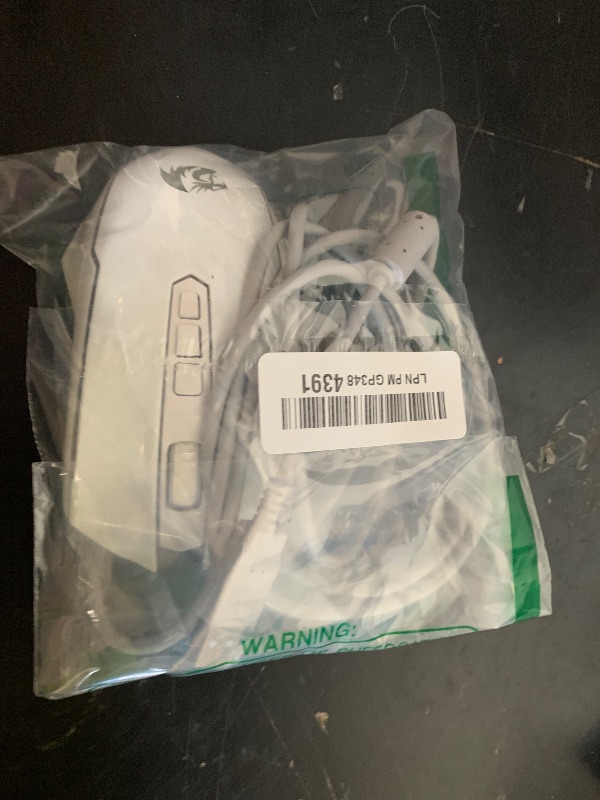 Photo 1 of Redragon Wireless Gaming Mouse with RGB Backlit, 8000 DPI, with Fire Button, Macro Editing Programmable,70Hrs for Windows/Mac, Rechargeable, White, M910-WS