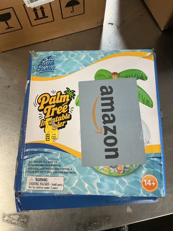 Photo 1 of Inflatable Palm Tree Cooler 60" Inflatable Pool Party Bar Inflatable Serving Bars Cooler Bar Ice Buffet Serving Trays Keep Food Drinks Salad Cool Party Decorations for BBQ Picnic Beach
