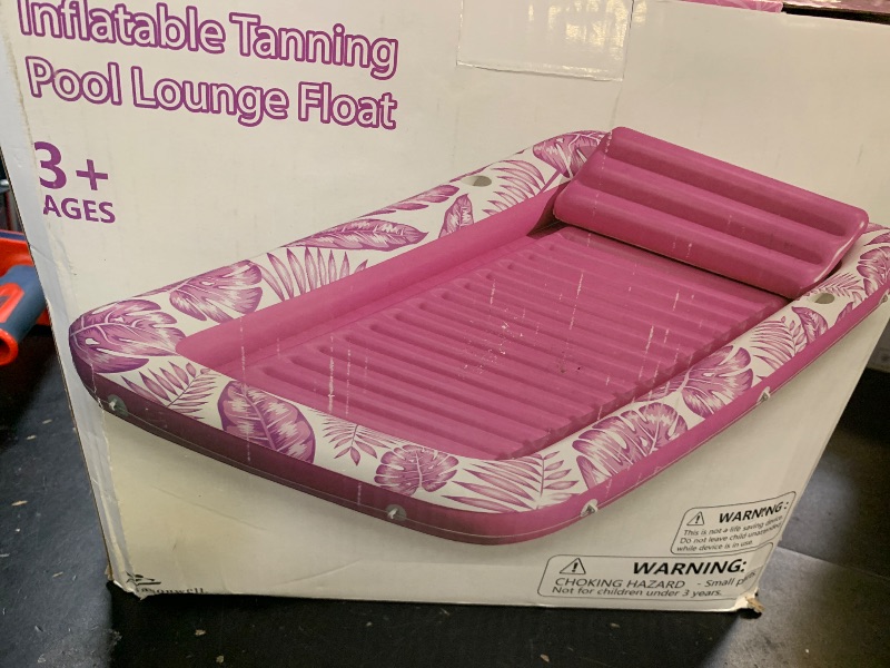 Photo 1 of Inflatable Tanning Pool Lounger Float - Jasonwell 4 in 1 Sun Tan Tub Sunbathing Pool Lounge Raft Floatie Toys Water Filled Tanning Bed Mat Pad for Adult Blow Up Kiddie Pool Kids Ball Pit