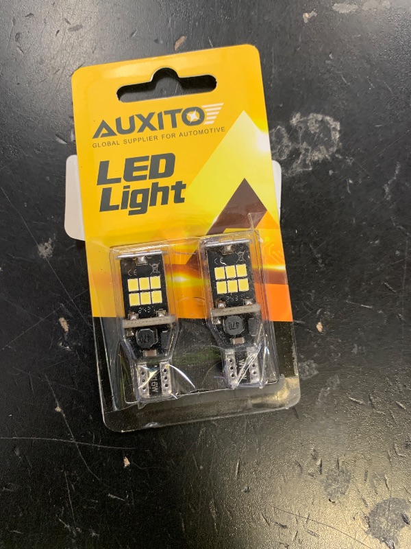 Photo 1 of AUXITO 912 921 LED Bulb for Backup Light Reverse Lights High Power 2835 15-SMD Chipsets Error Free T15 906 922 W16W Bulbs, 6000K White, Exterior Light Bulbs (Upgraded, Pack of 2)