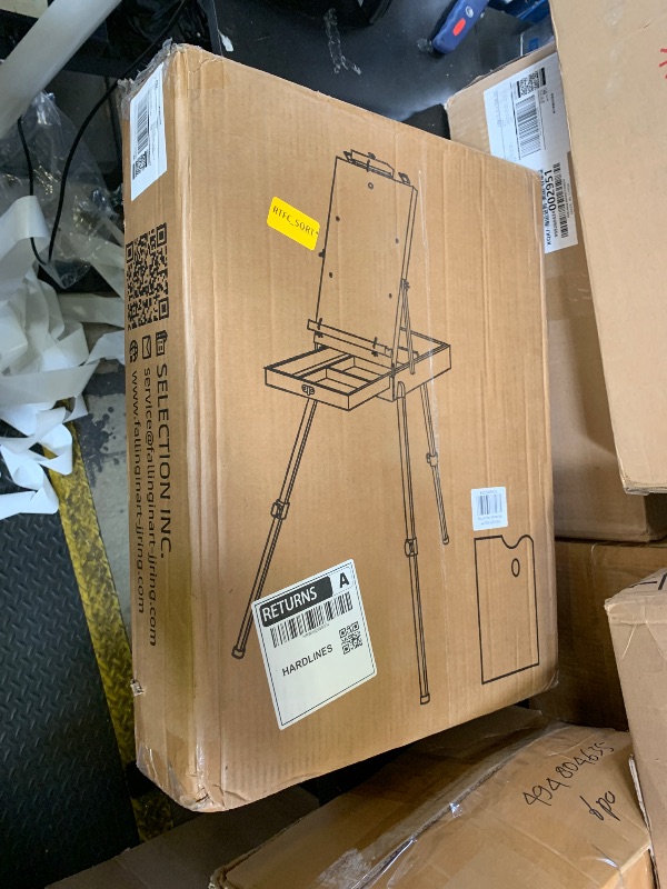 Photo 1 of Falling in Art Light Weight French Style Field and Sketchebox Easel with Aluminum Tripod, Adjustable Beechwood Tripod Standing Easel with Drawer, Palette