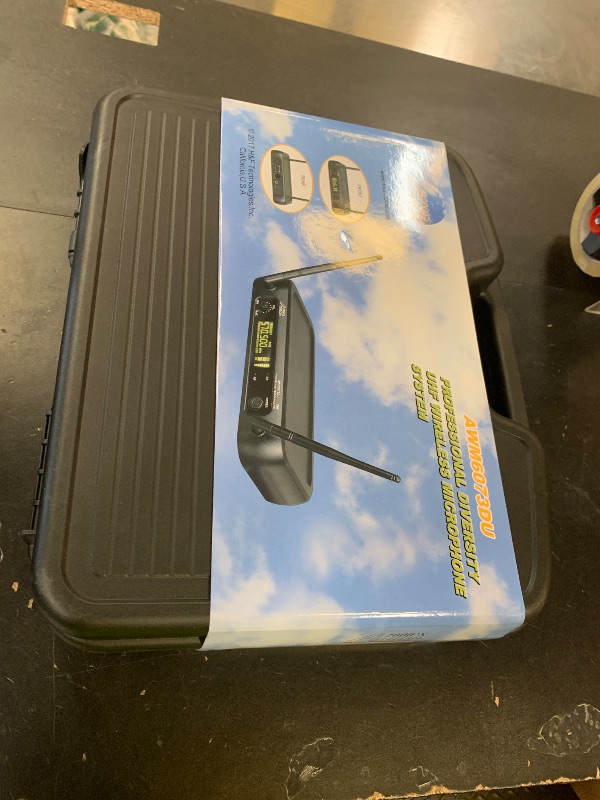 Photo 1 of Audio 2000S S6073M UHF Wireless Lavalier Microphone System with Balanced XLR and 1/4-Inch Outputs, Volume Control, and Hard PVC Carrying Case