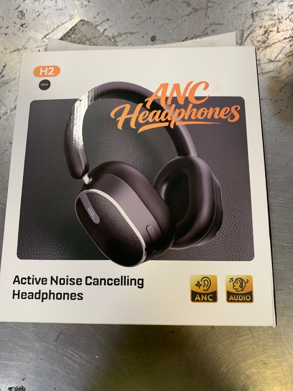 View 2 of Active Noise Cancelling Headphones, 120H Playtime Bluetooth Over Ear Headphones, Bluetooth 6.0 Wireless Headset with Display, 6 ENC Mic, Hi-Res Audio, Transparency Mode for Travel Game Black