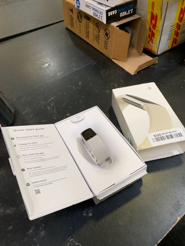 View 2 of Fitbit Charge 6 Fitness Tracker with Google Apps - Heart Rate on Exercise Equipment - 3-Month Google Health Premium Membership Included - Health Tools - Porcelain/Silver - Small&Large Bands Included