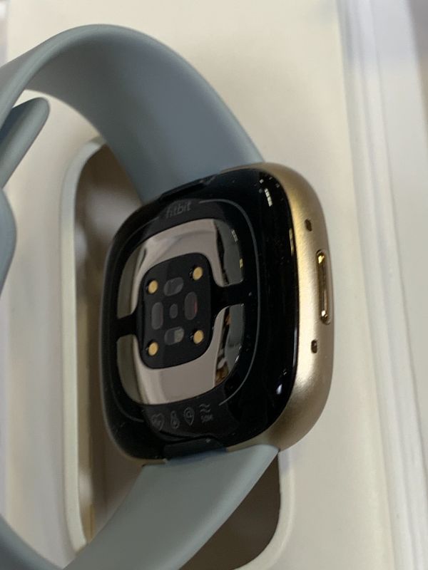 Photo 1 of Fitbit Sense 2 Advanced Health and Fitness Smartwatch with Stress and Sleep Tools - 3-Month Google Health Premium Membership Included - ECG App, SpO2, 24/7 Heart Rate, and GPS - Blue Mist/Pale Gold