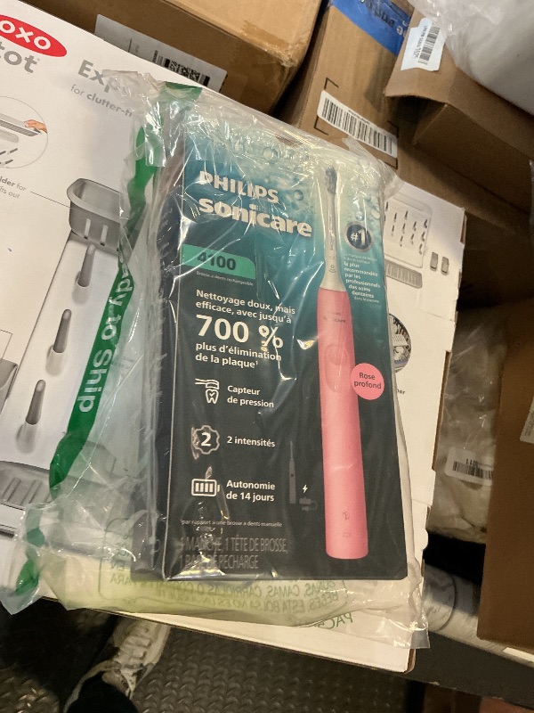 Photo 1 of Philips Sonicare 4100 Rechargeable Electric Toothbrush, Advanced Plaque Removal, Pressure Sensor, Includes Brush Head Case, Deep Pink BD5004AZ