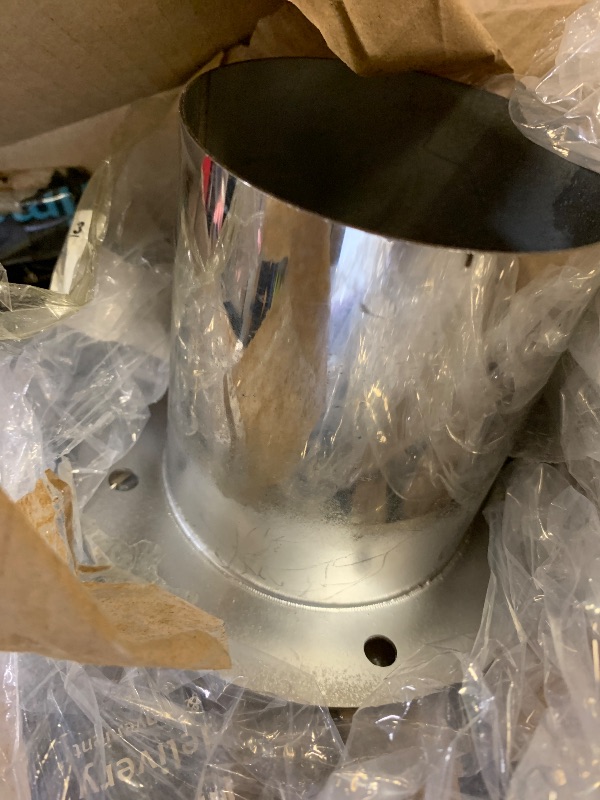 Photo 1 of PATIKIL 3.5" Duct Connector Flange, Straight Pipe Exhaust Flange Stainless Steel Pipe Hose Duct Collar for Heating Cooling Ventilation HVAC System