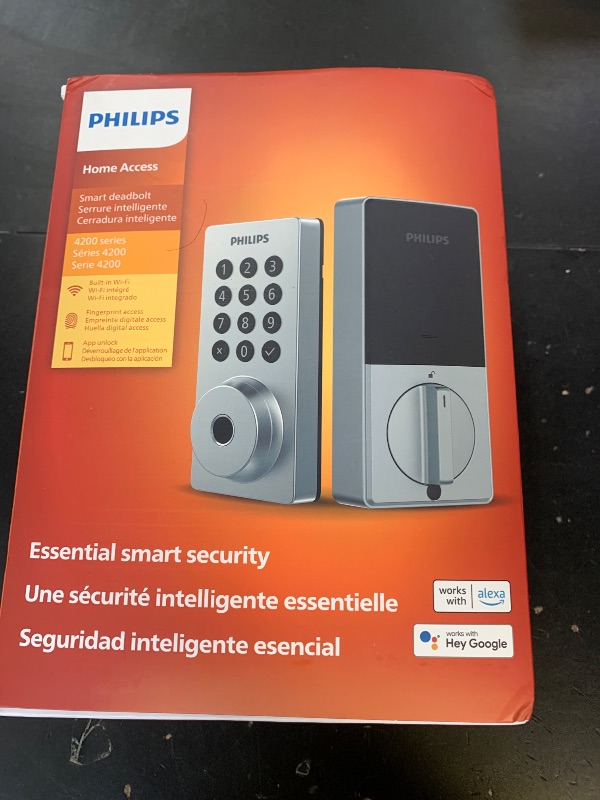 Photo 1 of Philips Wi-Fi Door Lock, WiFi Smart Lock Keyless Entry Deadbolt for Front Door, Remote Control, Built-in WiFi, APP Fingerprint Passcode Unlock, Auto Locking