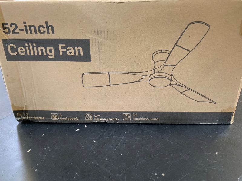 Photo 1 of Fanbulous 52 Inch Ceiling Fans with Lights,Flush Mount Low Profile Ceiling Fan with Lights Remote Control, Timer, Quiet 35dB, 3CCT, Reversible,3 ABS Blade Ceiling Fans for Bedroom Indoor Patio