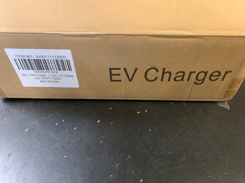 Photo 1 of Tesla Charger, Level 2 EV Charger 50Amp 240V with NEMA 14-50 Plug, 25FT Cable Portable Electric Car Charging Station for Tesla Model S/3/X/Y/Cybertruck, Home & Outdoor Use, Delay Timer, LCD Display