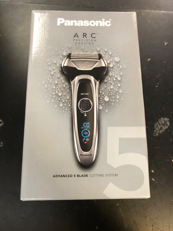 Photo 1 of Panasonic ARC5 Electric Razor for Men with Pop-Up Trimmer, Wet/Dry 5-Blade Electric Shaver with Intelligent Shave Sensor and Multi-Flex Pivoting Head, ES-LV65-S (Silver)