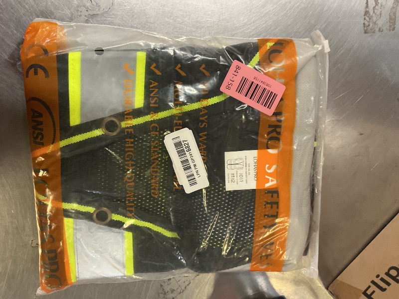 Photo 1 of LOHASPRO Safety Vest Reflective High Visibility, Class 2 Surveyor Safety Vest for Men with Pockets,Mesh Construction Work Vest(Black,4X-5X)