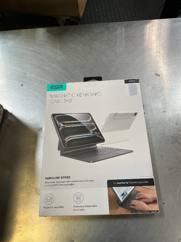 Photo 1 of [Upgraded] ESR iPad Pro 13 Inch Case with Keyboard (M5/M4, 2025/2024), iPad Pro 13 Keyboard Case with Magnetic Stand, Portrait/Raised Modes for iPad Pro 13, Removable, Rebound 360 Series, Pirple