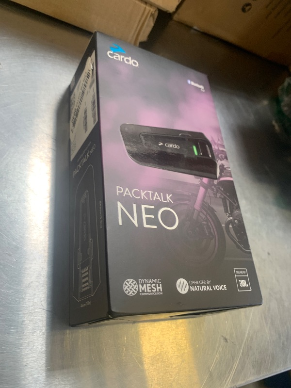 Photo 1 of Cardo Packtalk Neo Motorcycle Helmet Communication Intercom System, Waterproof, 2nd Generation Mesh - Connect Up to 15 Riders, Natural Voice Operation, 40mm High Definition Speakers - Single Pack