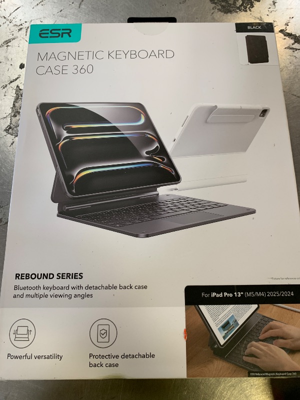 Photo 1 of ESR [Upgraded] iPad Pro 13 Inch Case with Keyboard (M5/M4, 2025/2024), iPad Pro 13 Keyboard Case with Magnetic Stand, Portrait/Raised Modes for iPad Pro 13, Removable, Rebound 360 Series, Black