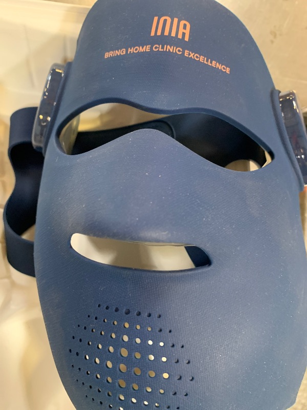 Photo 1 of INIA Glow 4D Wireless Red Light Therapy Mask for face – Dual NIR, 320 LEDs, 4 Modes, Under-Eye Cooling, Cordless & Rechargeable LED Face Mask for Home & Travel, Skincare Gifts for Women Mom Wife, Blue
