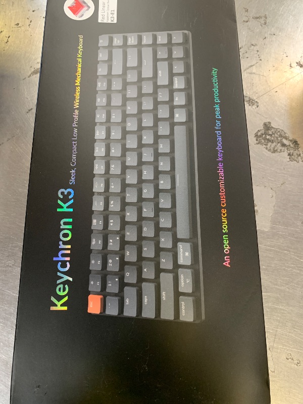 Photo 1 of Keychron K3 Version 2, 75% Layout 84 Keys Ultra-Slim Wireless Bluetooth/USB Wired Mechanical Keyboard with RGB Backlit, Hot-Swappable Low-Profile Keychron Optical Red Switch for Mac Windows