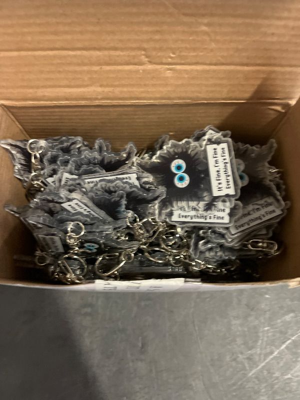 Photo 1 of Ferreve 80 Pcs Funny Black Cat Keychains Employees Appreciation Gifts Bulk Its Fine Everythings Fine for Vet Cat Lovers Coworkers