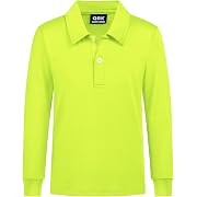 Photo 1 of (XL 14-16) QBK Boys' Performance Polo Kids Collared Golf Shirts Long Sleeve School Uniform